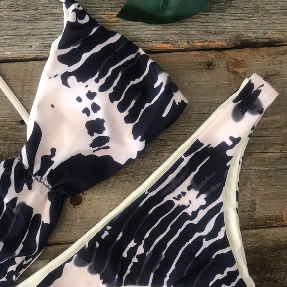 Other - Blue and White on Pink Bikini Set - Reversible